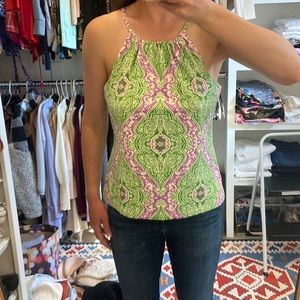 J McLaughlin halter top - green and purple